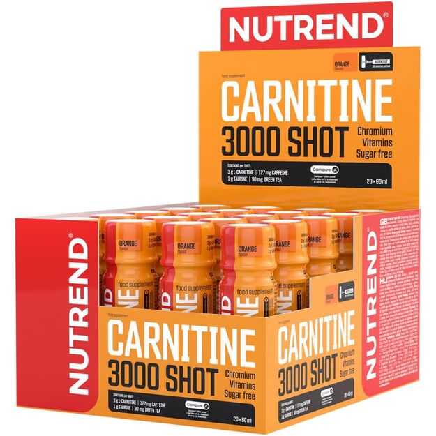 Nutrend Carnitine 3000 Shot Orange 20 vnt x 60 ml 