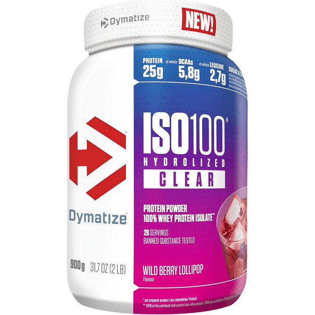 Dymatize ISO 100 Hydrolyzed Clear Whey protein 900g (Berry) Dymatize ISO 100 Hydrolyzed Clear Whey protein 900g (Berry)