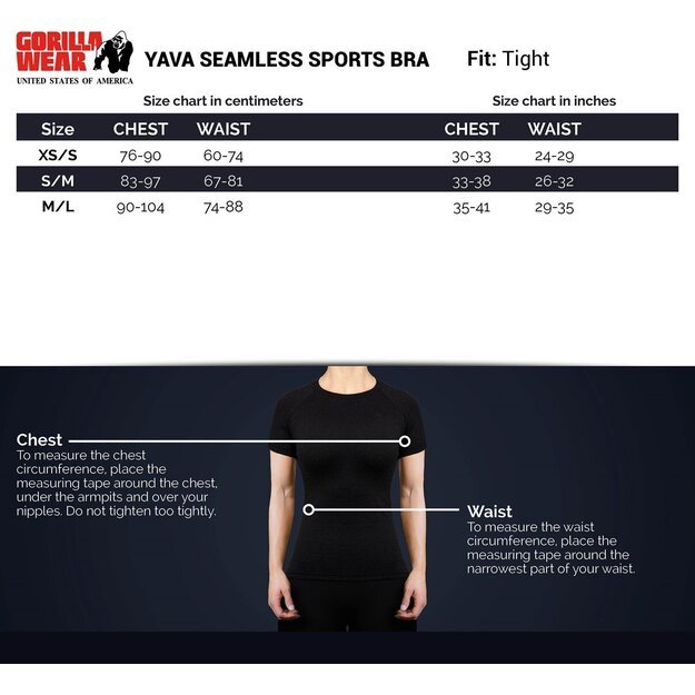 Gorilla Wear Yava Seamless Sports Bra - Black