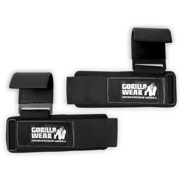 Gorilla Wear Weight Lifting Hooks - Black/White