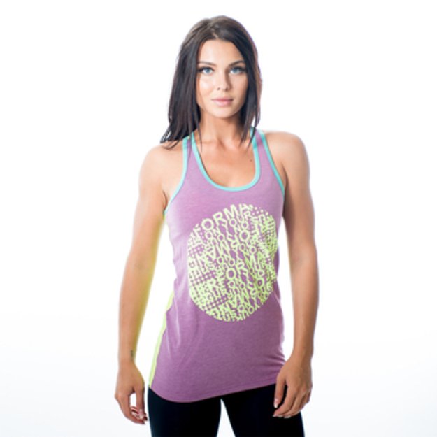 Dcore Tag Contrast Tank Violetinė-Geltona