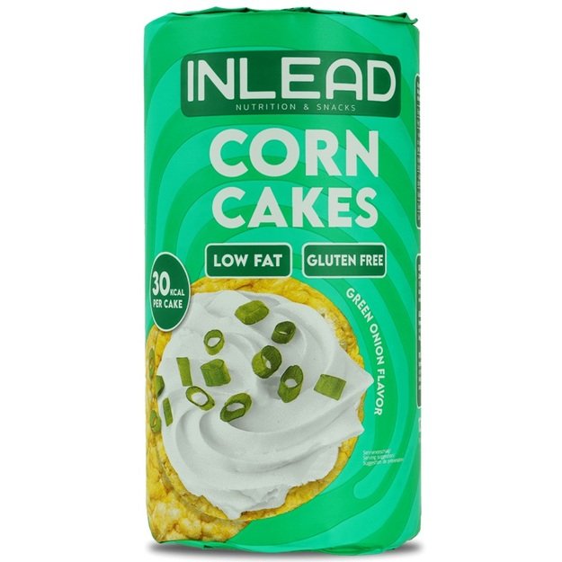 Inlead Corn Cakes 120g kukurūzų trapučiai Green Onion