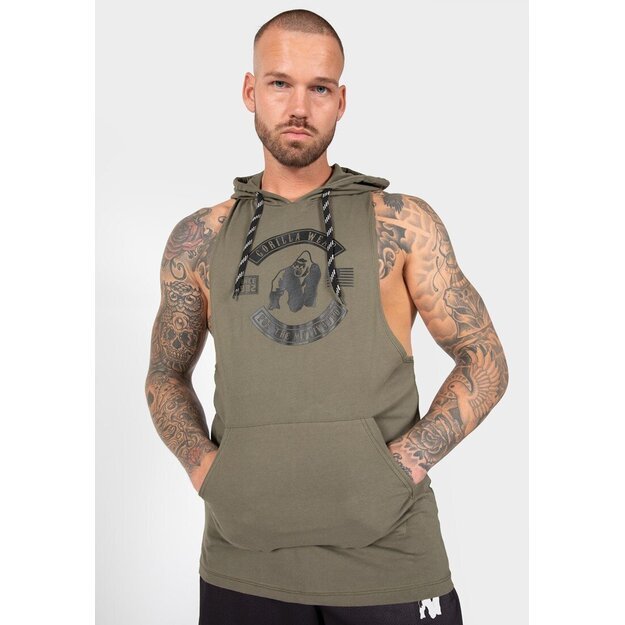 Gorilla Wear Lawrence Hooded Tank Top - Army Green