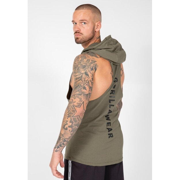 Gorilla Wear Lawrence Hooded Tank Top - Army Green