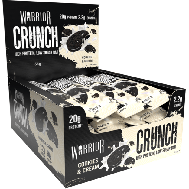 Warrior Crunch Bar 64g x12 vnt Cokies and Cream Warrior Crunch Bar 64g x12 vnt Cokies and Cream