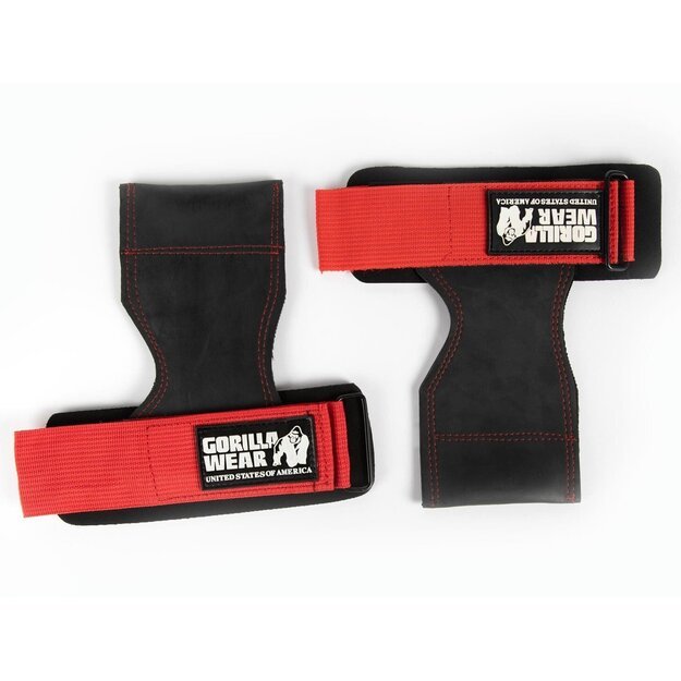 Gorilla Wear Lifting Grips - Black/Red
