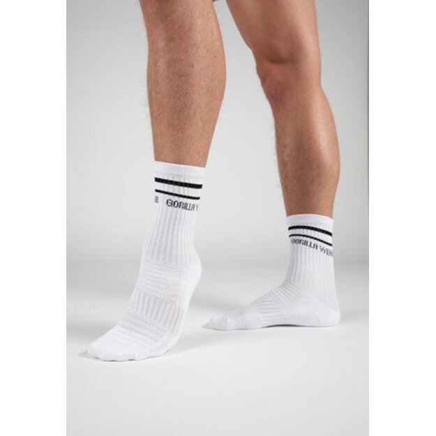 Gorilla Wear Crew Socks 2-Pack - White (2 poros)