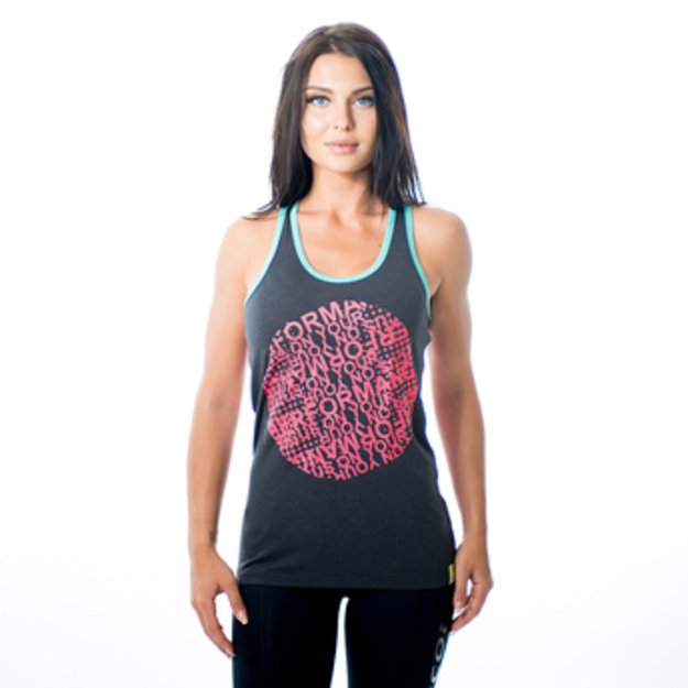 Dcore Tag Contrast Tank Juoda-Violetinė