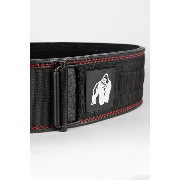 Gorilla Wear 4 Inch Premium Leather Lifting Belt - Black