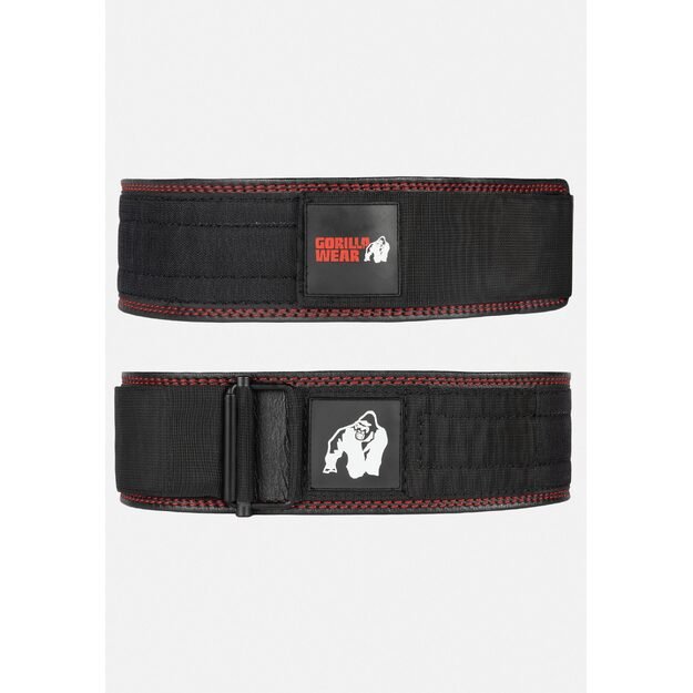 Gorilla Wear 4 Inch Premium Leather Lifting Belt - Black