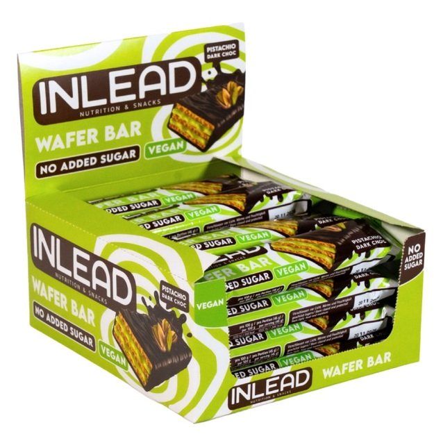 Inlead Wafer Bar - 15 x 45 g Pistachio dark chocolate