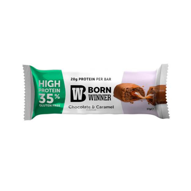 Born Winner Core baltymų batonėlis su šokoladu ir karamele 57g Born Winner Core baltymų batonėlis su šokoladu ir karamele 57g