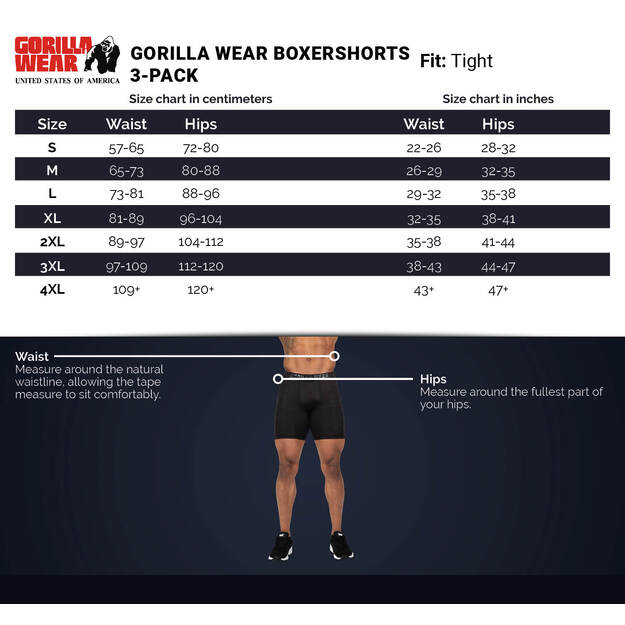 Gorilla Wear Boxershorts 3 vnt (mix color)