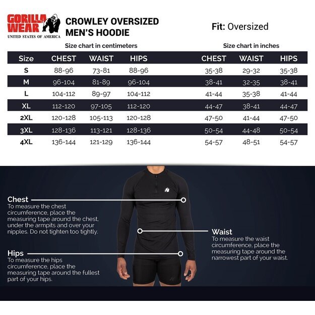 Gorilla Wear Crowley Mens Oversized Hoodie - Washed Gray