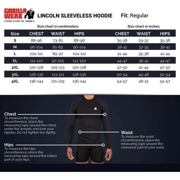 Gorilla Wear Lincoln Sleeveless Hoodie - Black