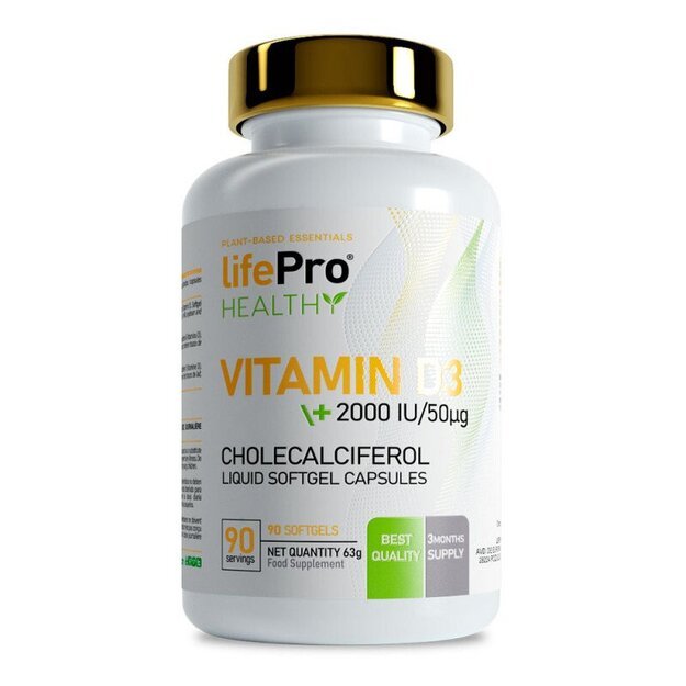 Life Pro Vitamin D3 2000 IU 90 kaps (alyvuogių aliejuje)