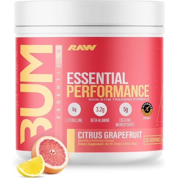 Raw Nutrition Bum Essential Performance 618 g (be kofeino) 1