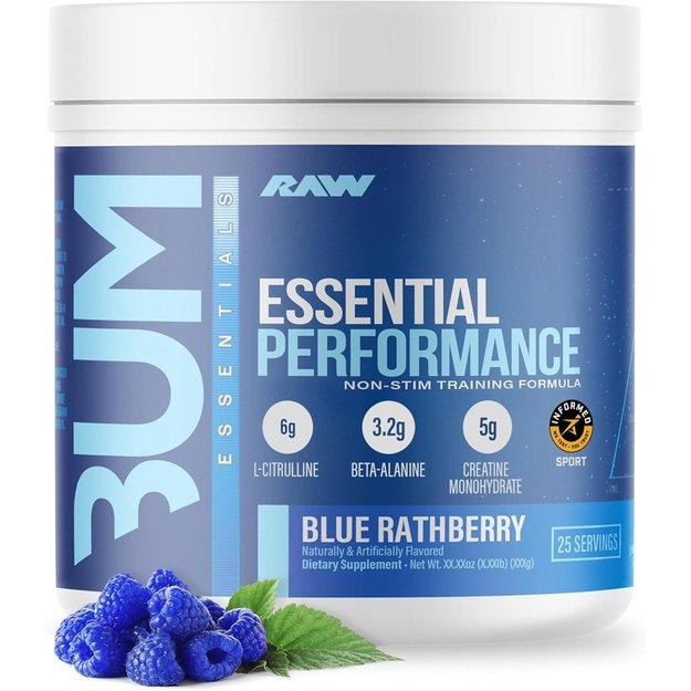 Raw Nutrition Bum Essential Performance 618 g (be kofeino) 2