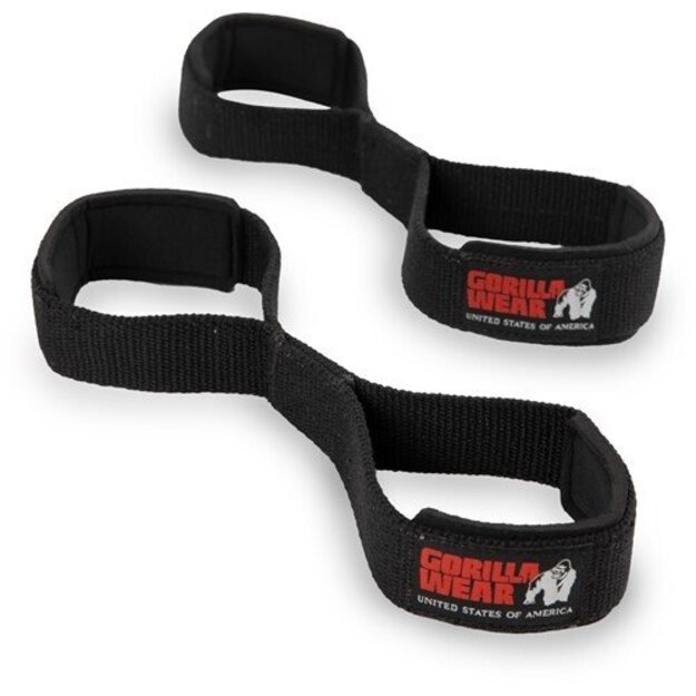 Gorilla Wear Figure 8 Lifting Straps - Black