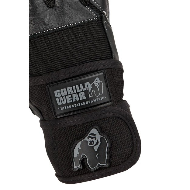 Gorilla Wear Dallas Wrist Wraps Gloves - Black/Red Stitched 4