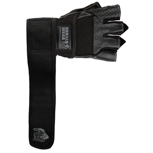 Gorilla Wear Dallas Wrist Wraps Gloves - Black/Red Stitched 5