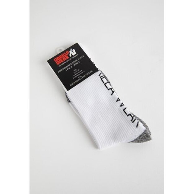 Gorilla Wear Performance Crew Socks - White