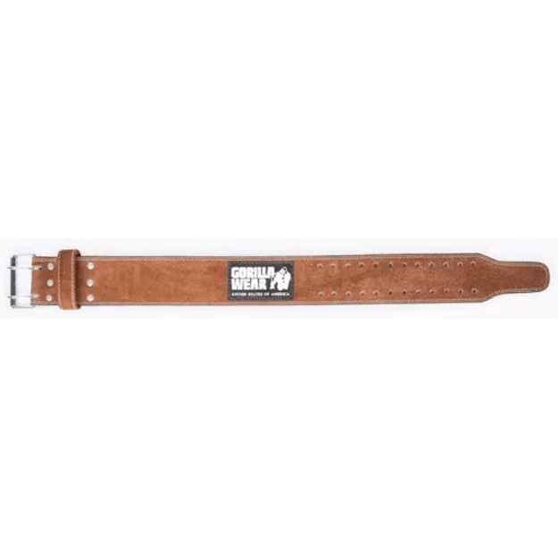 Gorilla Wear 4 INCH Leather Lifting Belt - Brown