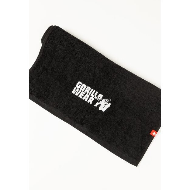 Gorilla Wear Zip Pocket Gym Towel - Black rankšluostis 50cm x 100cm