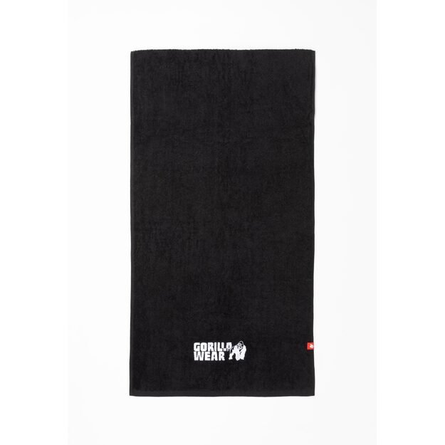 Gorilla Wear Zip Pocket Gym Towel - Black rankšluostis 50cm x 100cm