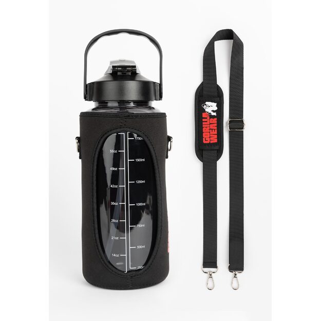 Gorilla Wear Water Bottle With Sleeve 2L - Black