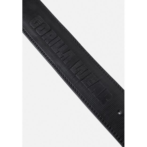 Gorilla Wear 4 Inch Carbon Leather Lever Belt - Black Profesionalus diržas