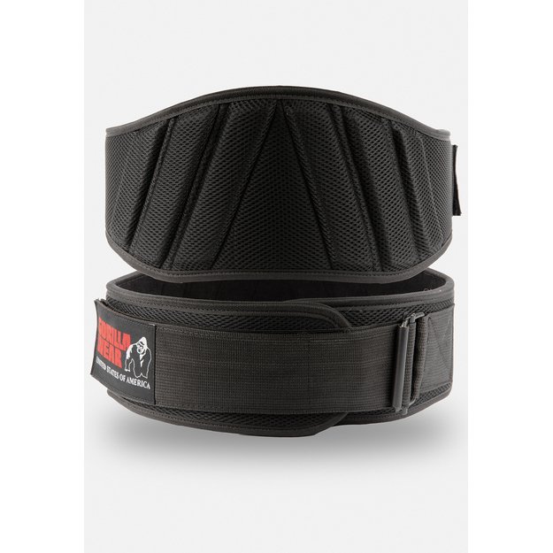 Gorilla Wear 6 inch Padded Mesh Lifting Belt - Black