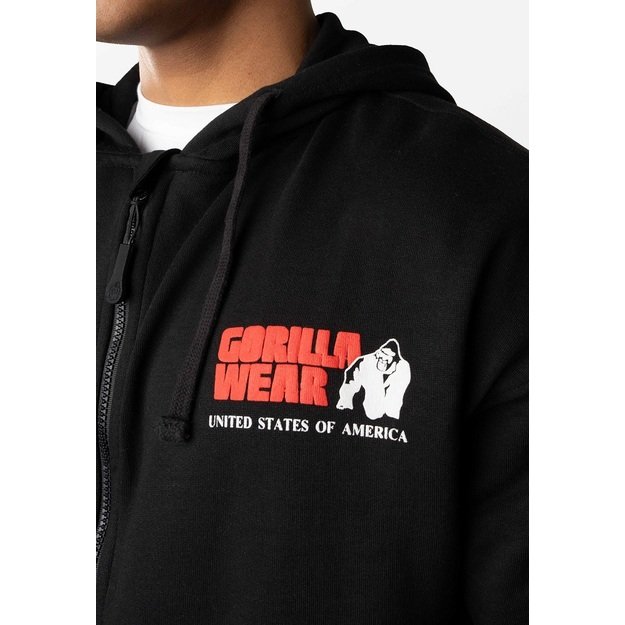 Gorilla Wear Classic Oversized Zipped Hoodie - Black 4