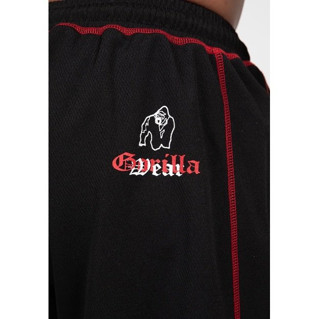 Gorilla Wear Marlow Mesh Shorts - Black/Red 6