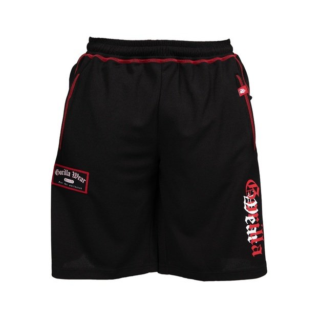 Gorilla Wear Marlow Mesh Shorts - Black/Red 1