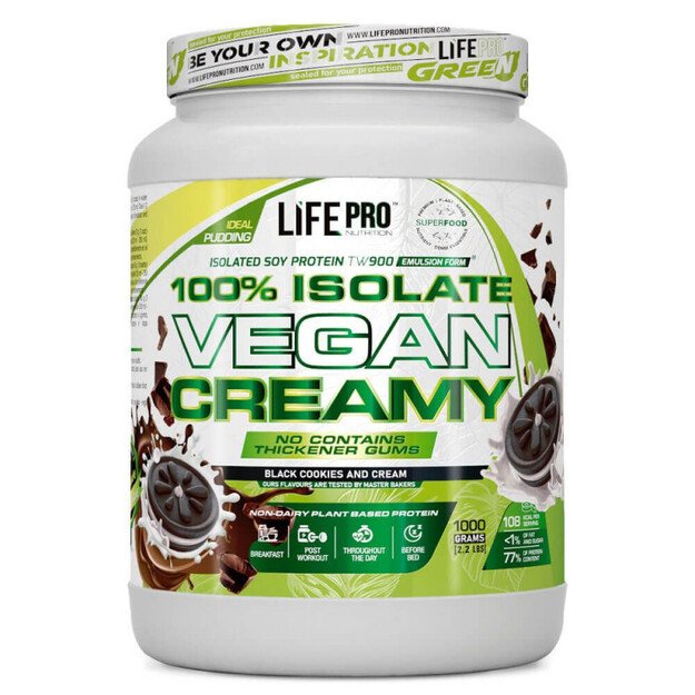 Life Pro Isolate Vegan Creamy 1000g Black Cokies and Cream Life Pro Isolate Vegan Creamy 1000g Black Cokies and Cream