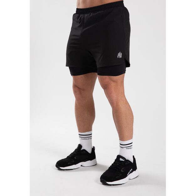  Gorilla Wear Cortez 2-In-1 Shorts - Black