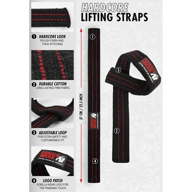Gorilla Wear Hardcore Lifting Straps
