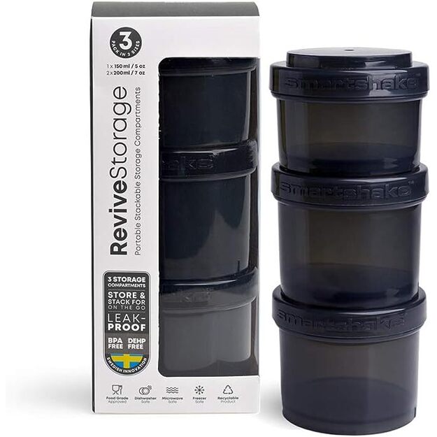Smartshake Revive Storage - 3 Set 450 ml Black