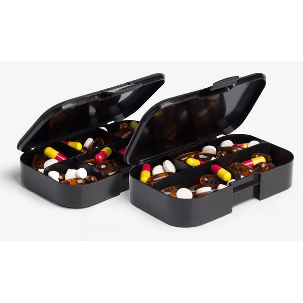 Smart Shake Pill Box Organizer Black 7 + 5 Storage Compartments