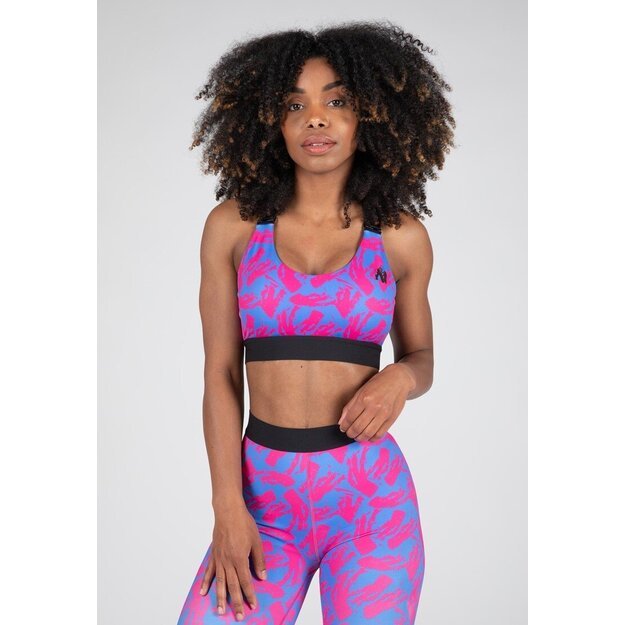Gorilla Wear Colby Sports Bra - Blue/Pink 1