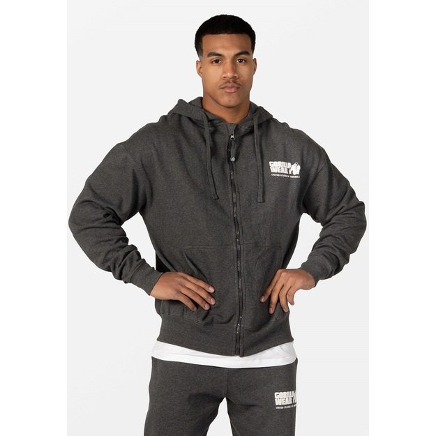 Gorilla Wear Classic Oversized Zipped Hoodie - Dark Gray Melange 2