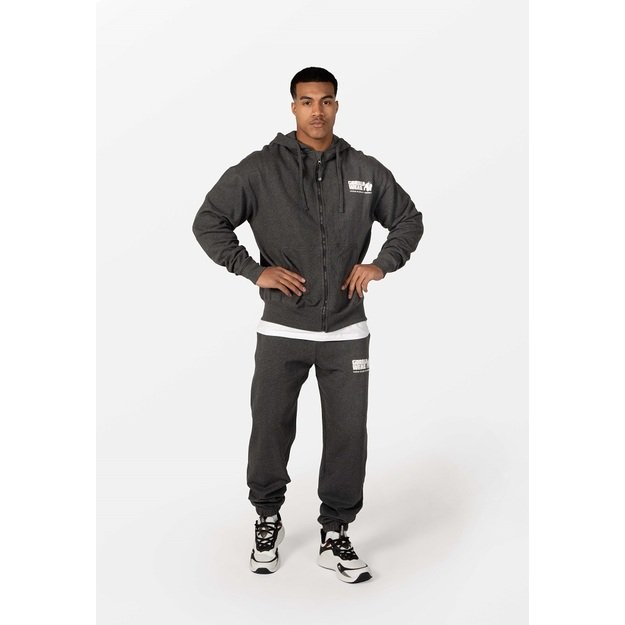 Gorilla Wear Classic Oversized Zipped Hoodie - Dark Gray Melange 3