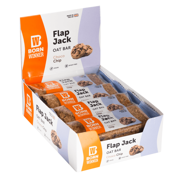 Born Winner Flapjack Choco chip 12vnt x 90g Born Winner Flapjack Choco chip 12vnt x 90g