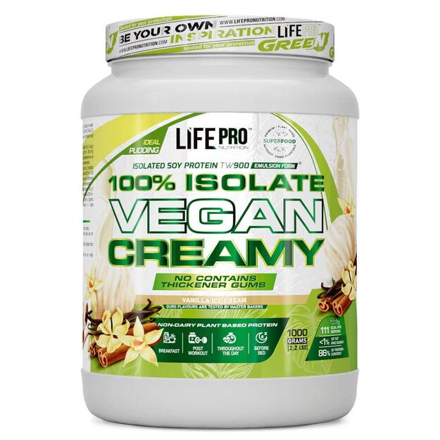 Life Pro Isolate Vegan Creamy 1000g Vanilla ice Cream Life Pro Isolate Vegan Creamy 1000g Vanilla ice Cream