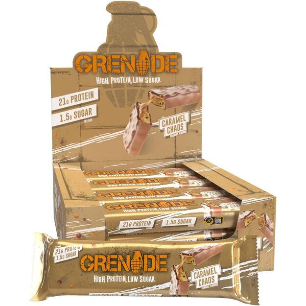 Grenade Protein bar Caramel Chaos 12 vnt x 60 gr  Grenade Protein bar Caramel Chaos 12 vnt x 60 gr