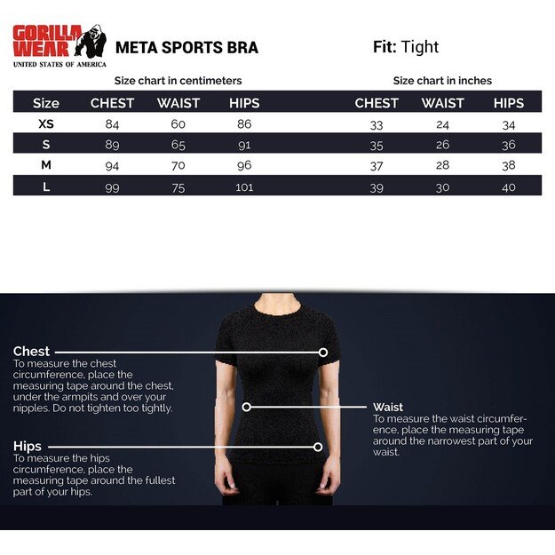 Gorilla Wear Meta Sports Bra - Black