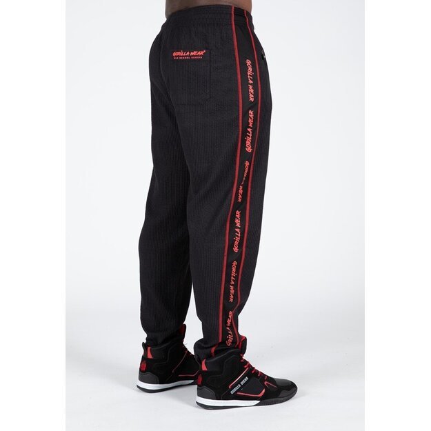 Gorilla Wear Buffalo Old School Workout Pants - Black/Red