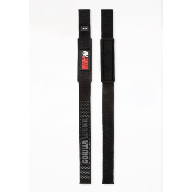 Gorilla Wear Padded Silicone Lifting Straps - Black 3