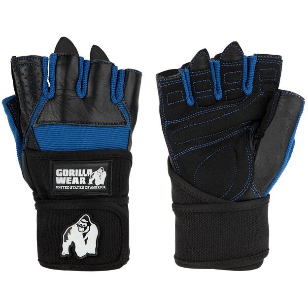 Gorilla Wear Dallas Wrist Wraps Gloves - Black/Blue